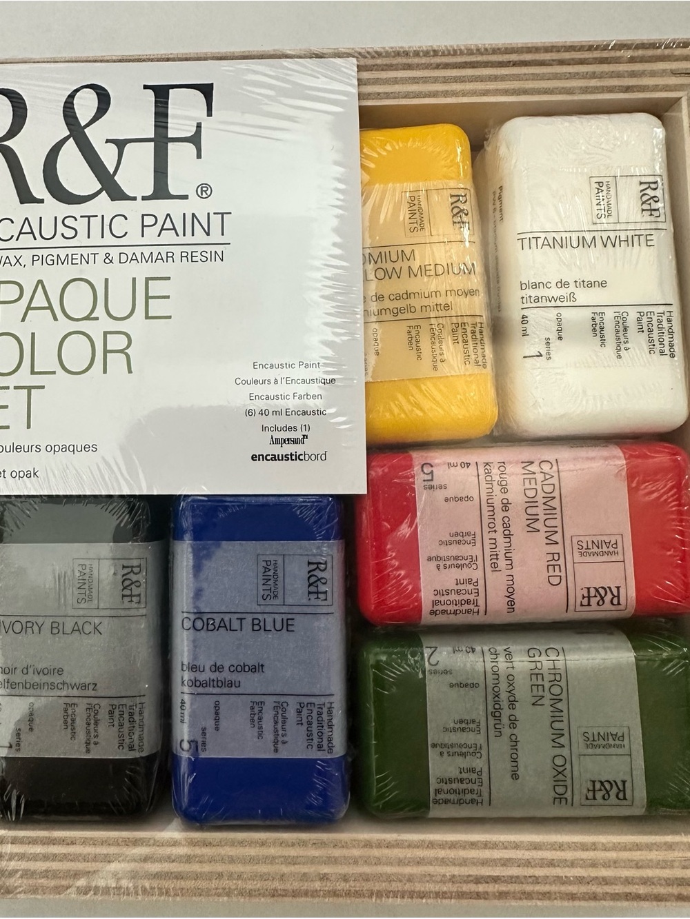 R&F Encaustic Paint Set of 6, Opaque Colors, 40ml